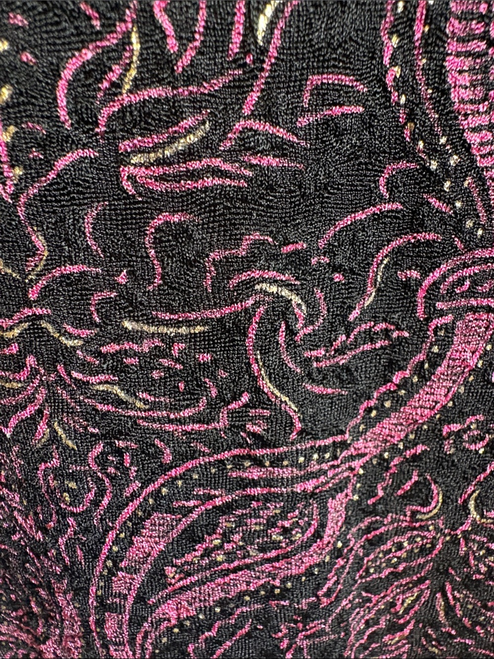 JM Collection Purple Paisley Keyhole Tunic Top with Black Accents - Picture 8 of 9